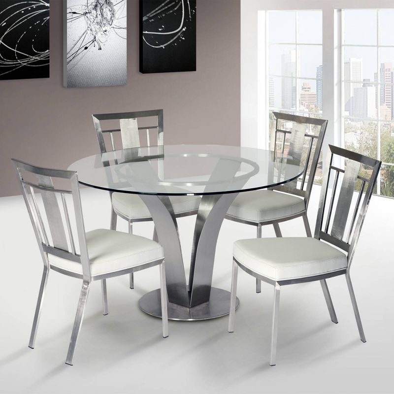 Guntersville Contemporary Dining Table Steel/Clear - Modern Home