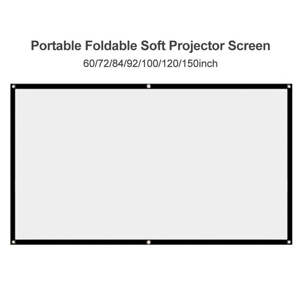 Foldable No Crease Soft Projector Screen Holes Hanging Portable Home Movie Meeting Screen (100inch 4:3)