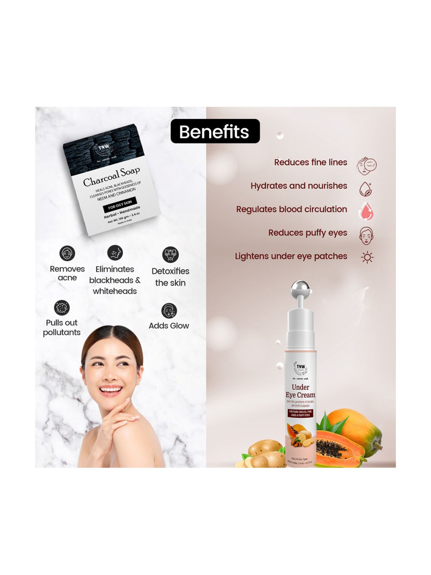 TNW-The Natural Wash Charcoal Soap & Under Eye Cream