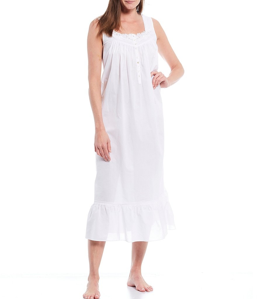Miss Elaine Plus Cottonessa Floral Print Knit Long Nightgown