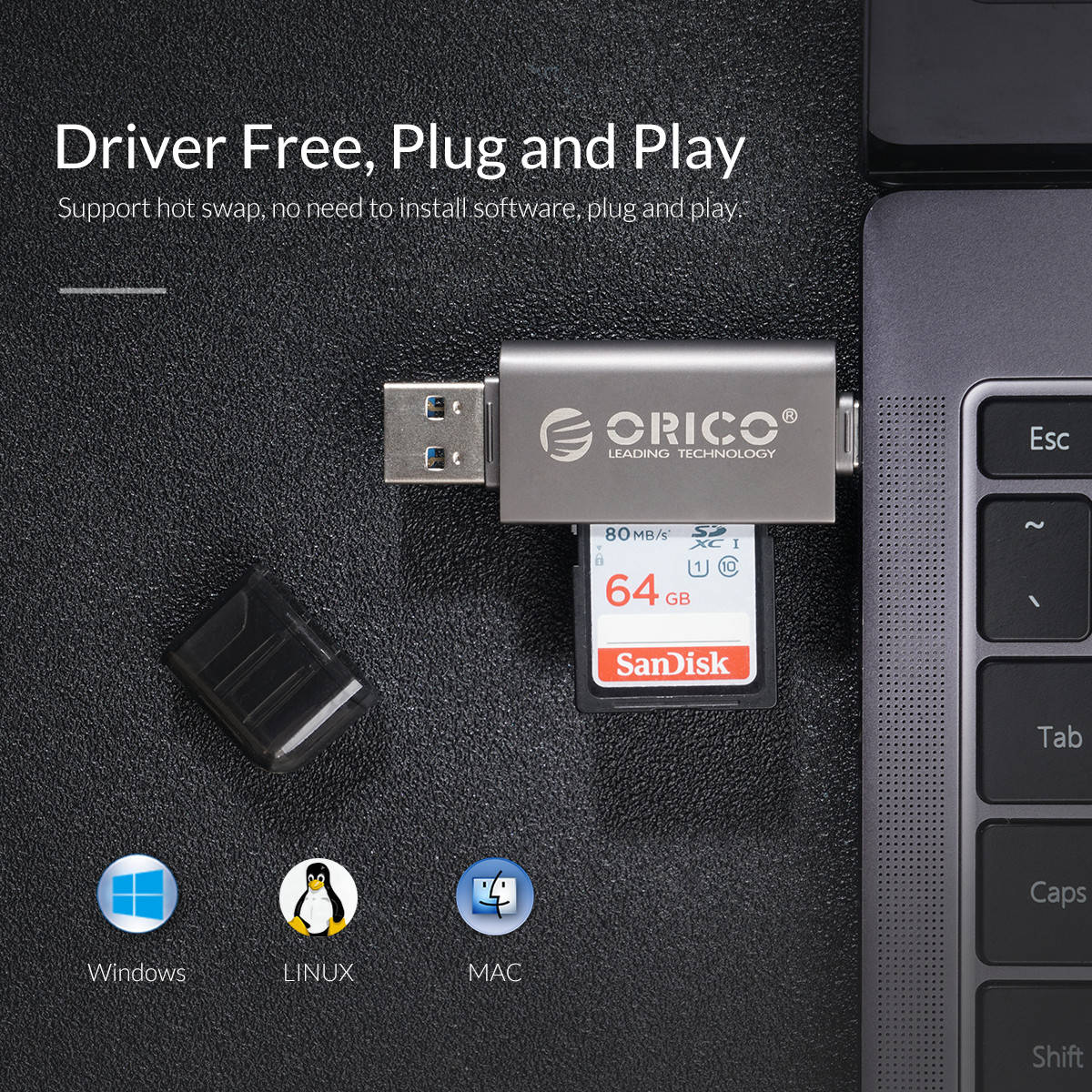 ORICO USB 3.0 Type C Card Reader Micro SD TF OTG High-speed Smart Memory Card Adapter for Phone Laptop Computer Accessories