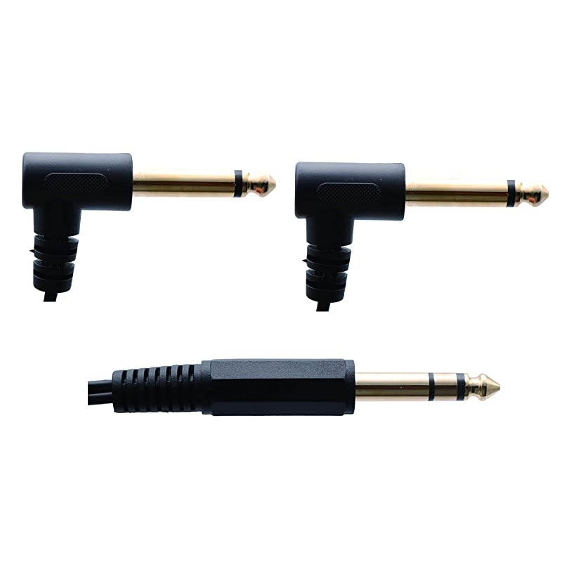 635mm to 2 635 Audio Y Splitter CableGold Plated 90 Degree 14 Inch 635mm Male TRS Stereo to 2Dual 635mm 14 Inch Male TS Mono Right Angle Y Splitter Audio Cable18M59 feet