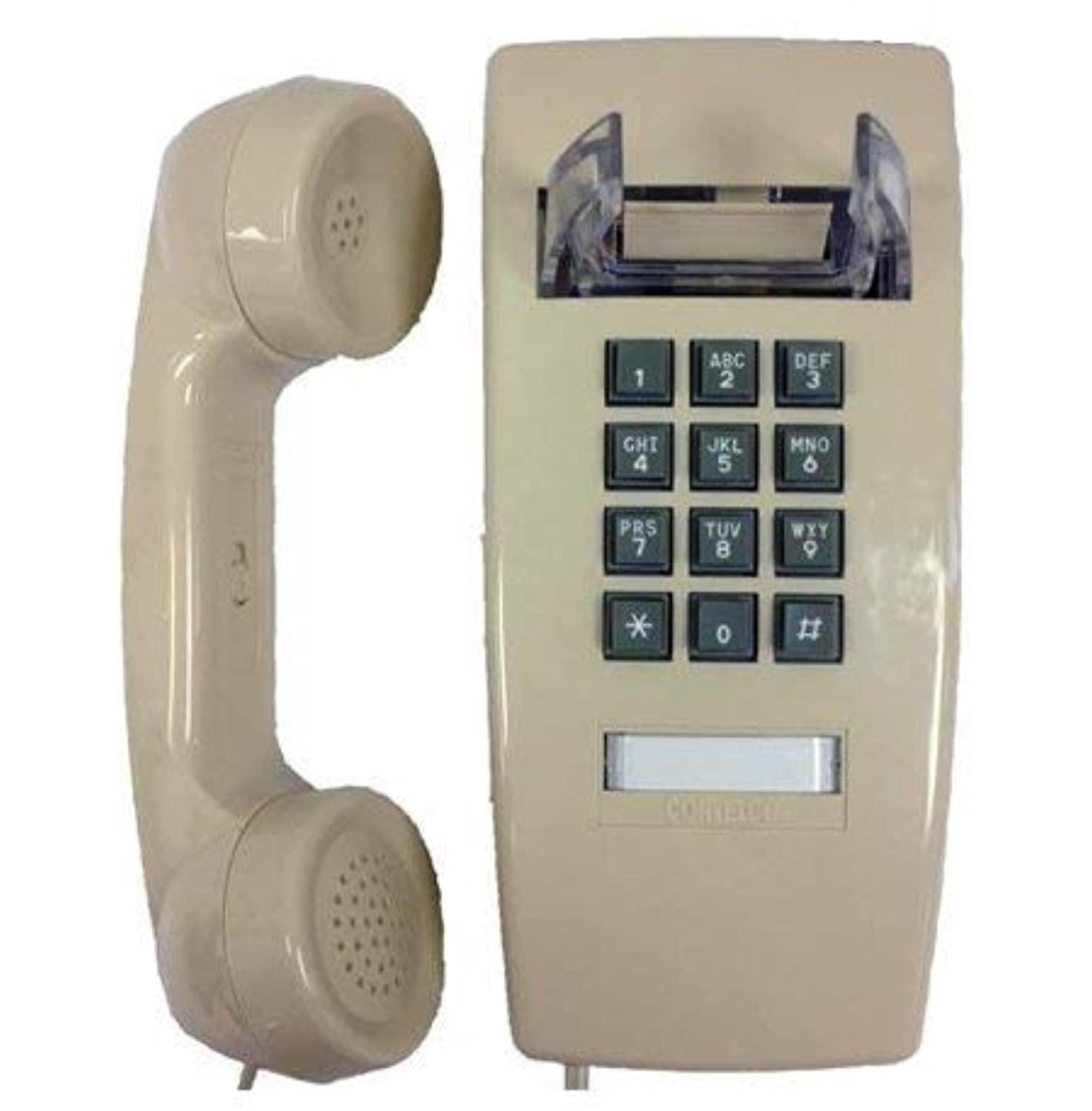 industrial wall phone with dialpad & wallplate - ash/beige by hqtelecom