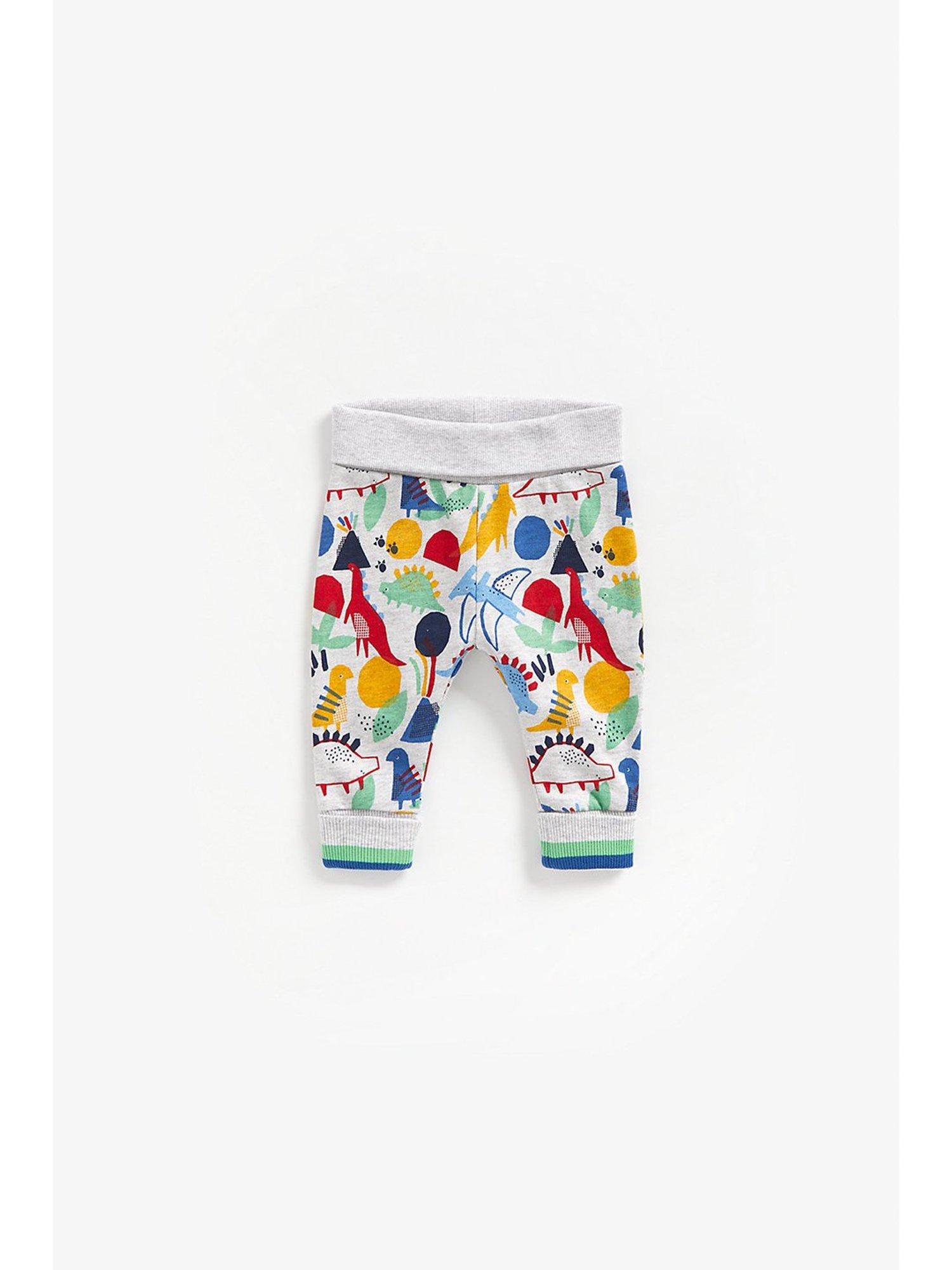 Mothercare Kids White & Grey Printed Full Sleeves T-Shirt with Joggers