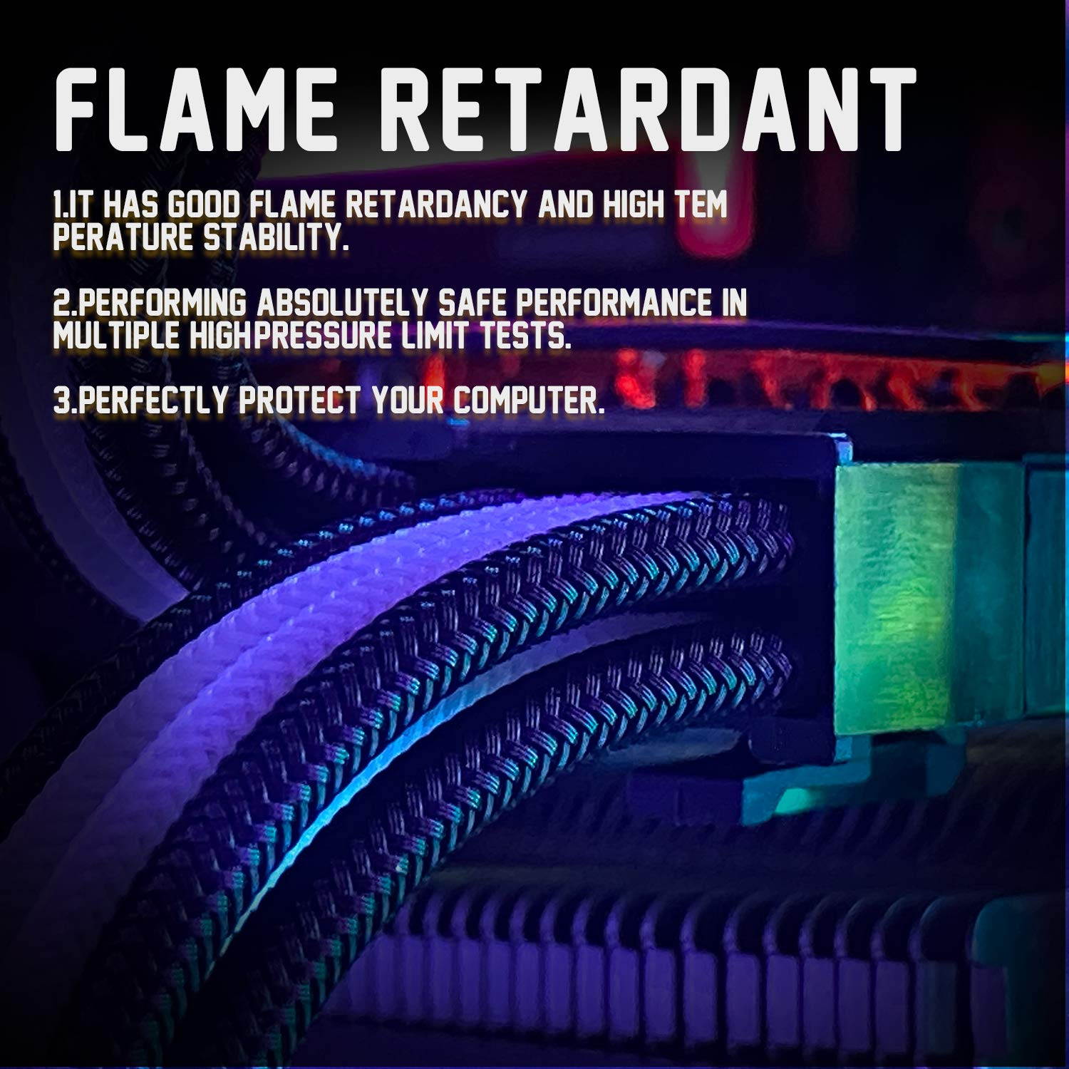 Asiahorse PSU PCIe 6 Pin to PCIe 8 Pin Power Adapter  Extension Cable Sleeved PC Power Supply Braided  Cable triple Pack(300MM - Black & White)