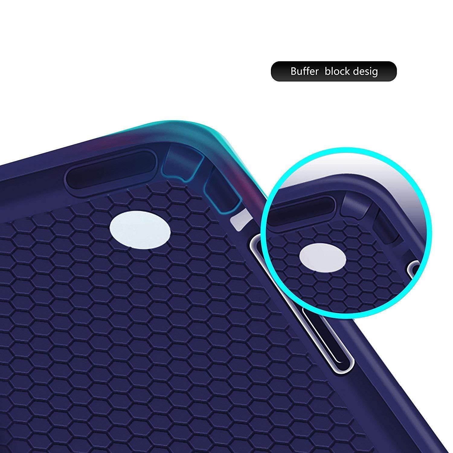 iPad Air 1 - 9.7 Inch 2013 Case Soft Silicone Back (?For Extra Shock Protection) TriFold Ultra Slim Smart Cover Auto Sleep / Wake, Multi-Angle Stand [iPad Air 1st Gen 9.7&rdquo; ]?Soft Back- Navy Blue