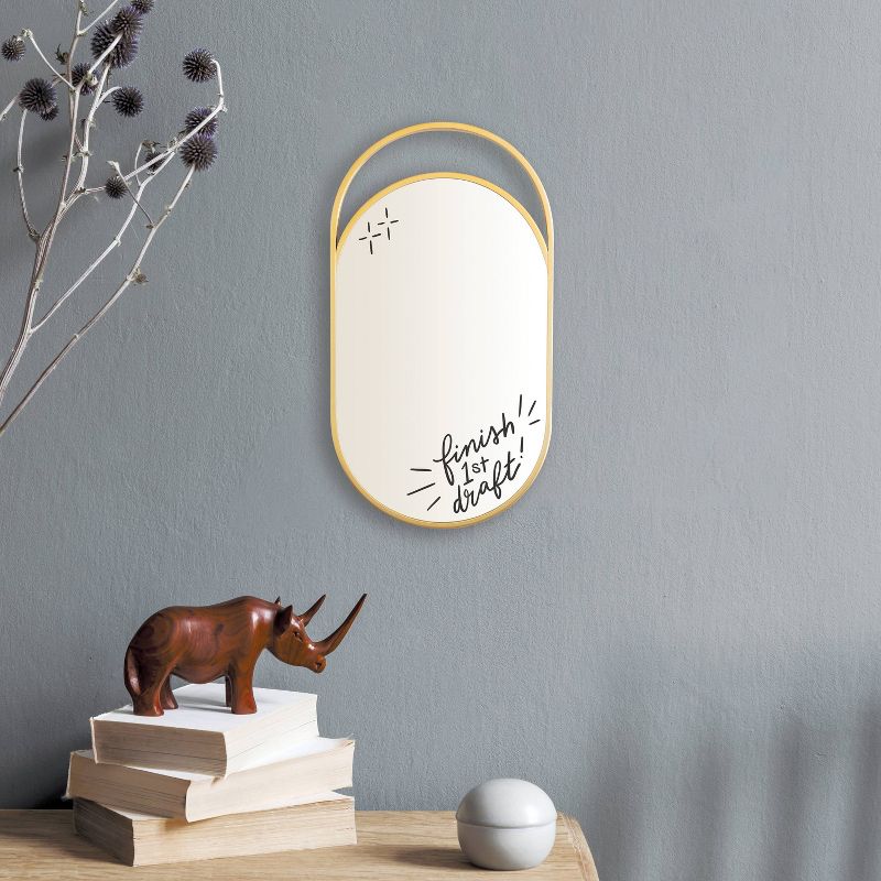 U Brands 6"x12" Hoop Mirror Dry Erase Board with Marker