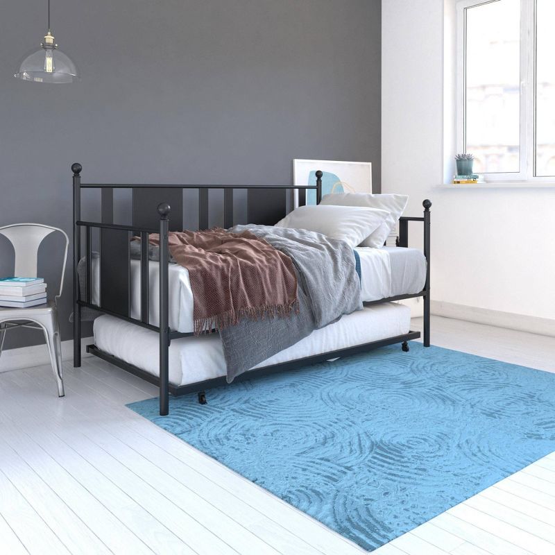 Twin Lisa Contemporary Metal Bed Black - Room & Joy