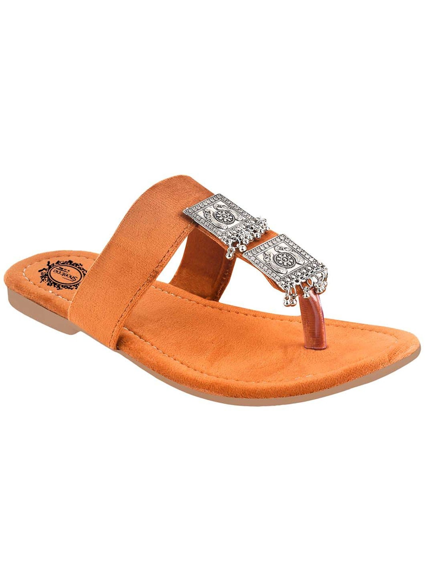 Shoetopia Kids Orange T-Strap Sandals