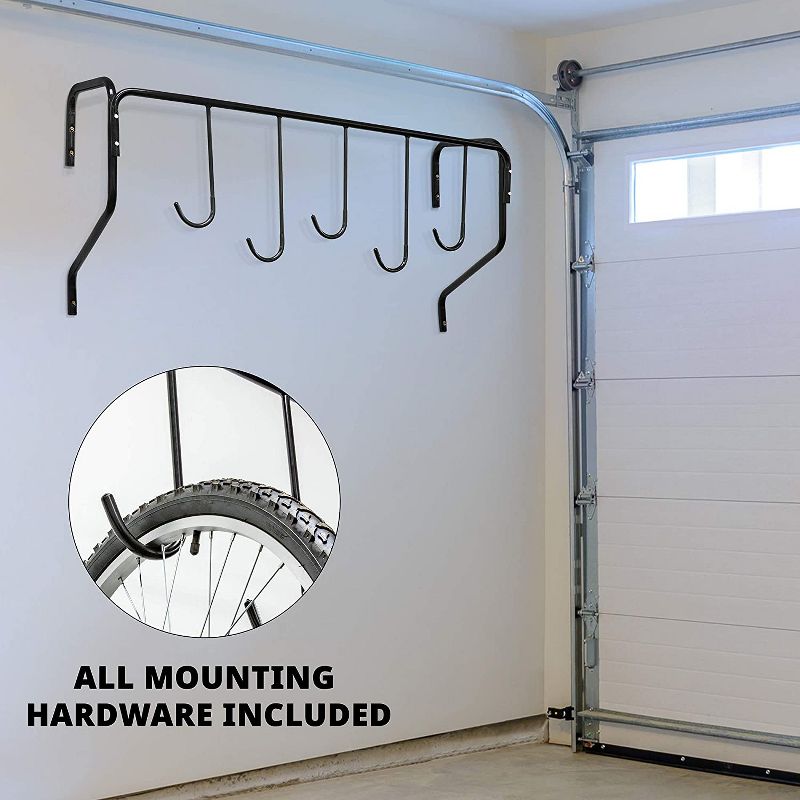 RaxGo 5 Bike Wall Mounted Bicycle Storage Hanger, Garage Bike Rack