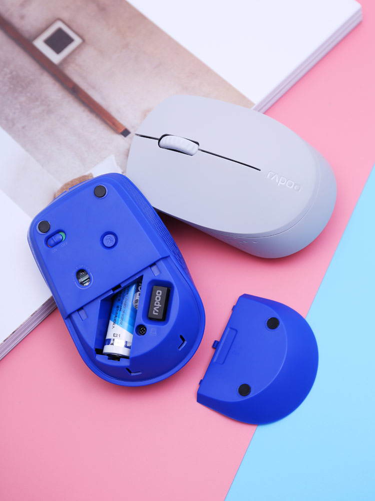 Rapoo T100  Ergonomic Design,  Wireless 3 Modes(Bluetooth4.0and 3.0, 2.4GHz Wireless) Connection 1300DPI Silent Mouse  For Office And Game - Green