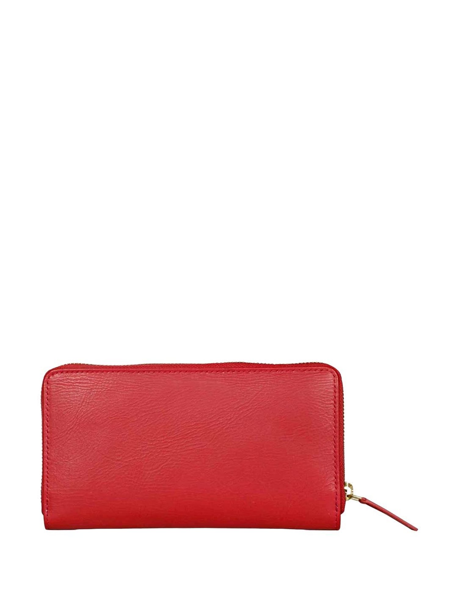 Favore Red Logo Zip Around Wallet For Women