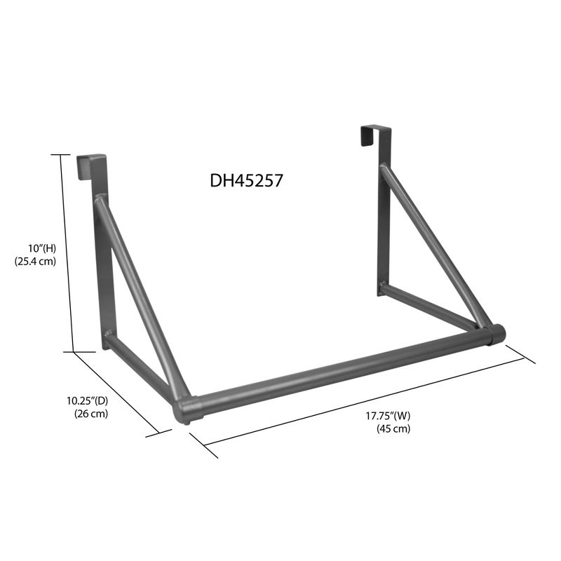 Home Basics Over the Door Metal Closet Rod, Silver