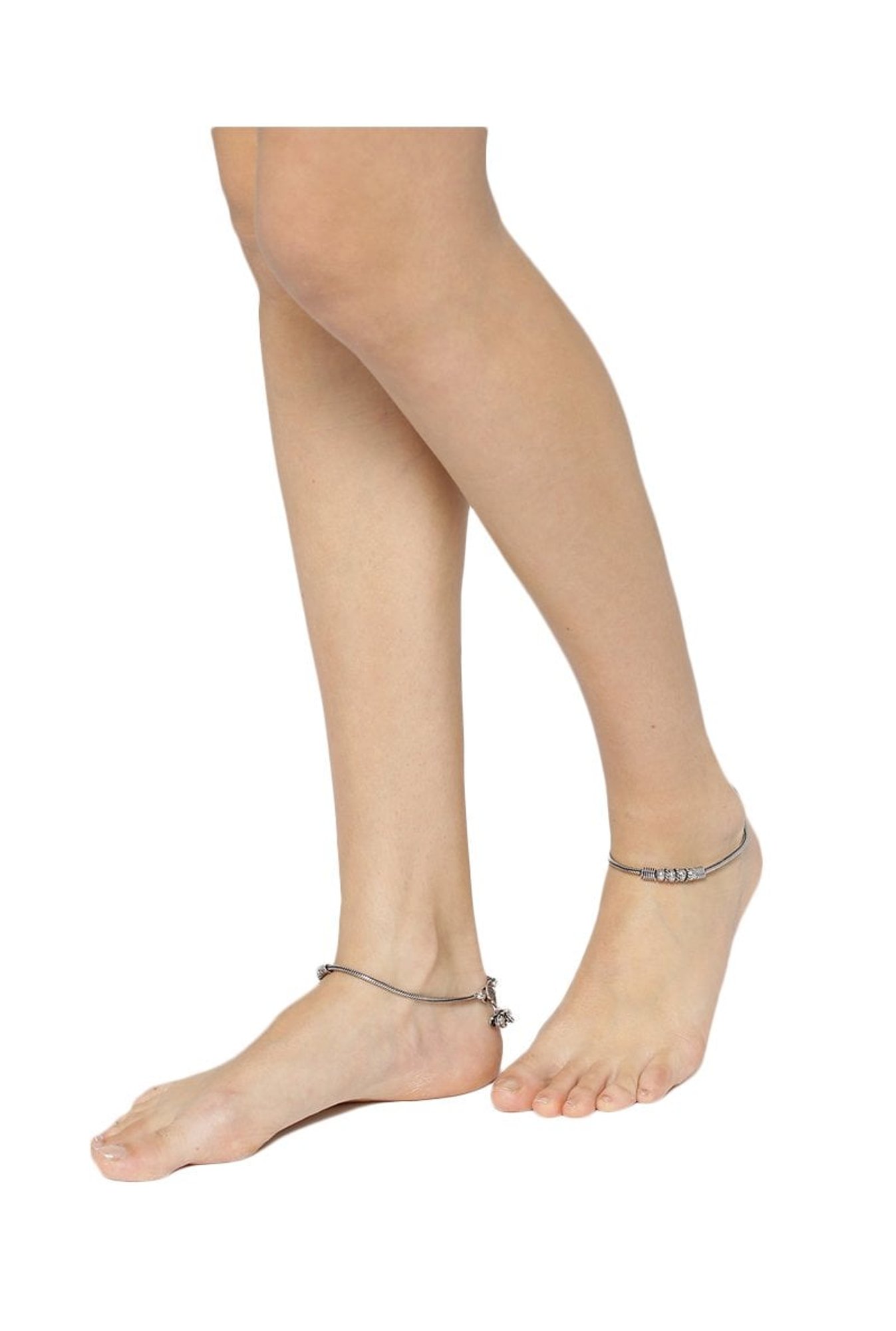 Prita Silver Brass Inflexible Anklet
