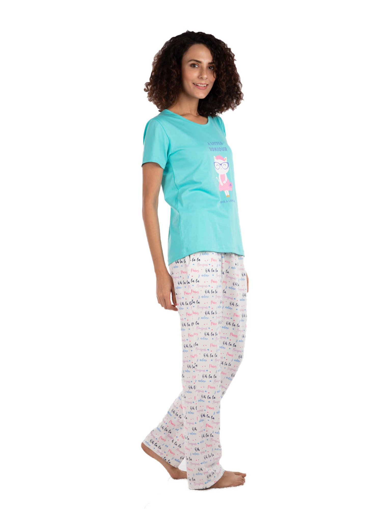 Nite Flite Multicolor Printed Top With Pyjamas