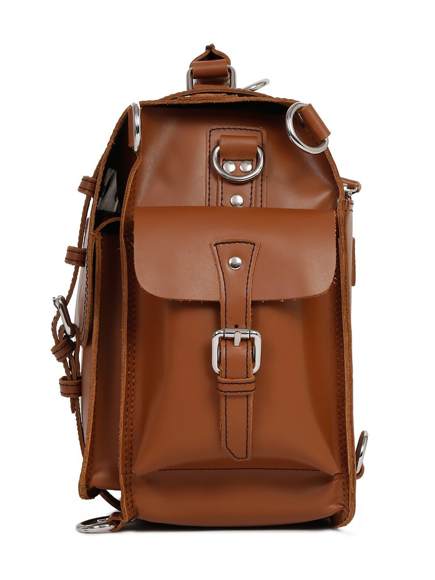 Louis Stitch Tan Leather Medium Multifunctional Executive Briefcase