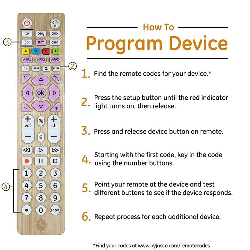 6-Device Backlit Universal Remote Control for Samsung, Vizio, Lg, Sony, Sharp, Roku, Apple TV, Smart TVs, Streaming Players, Blu-Ray, DVD, Master Volume Control, Gold, 47506