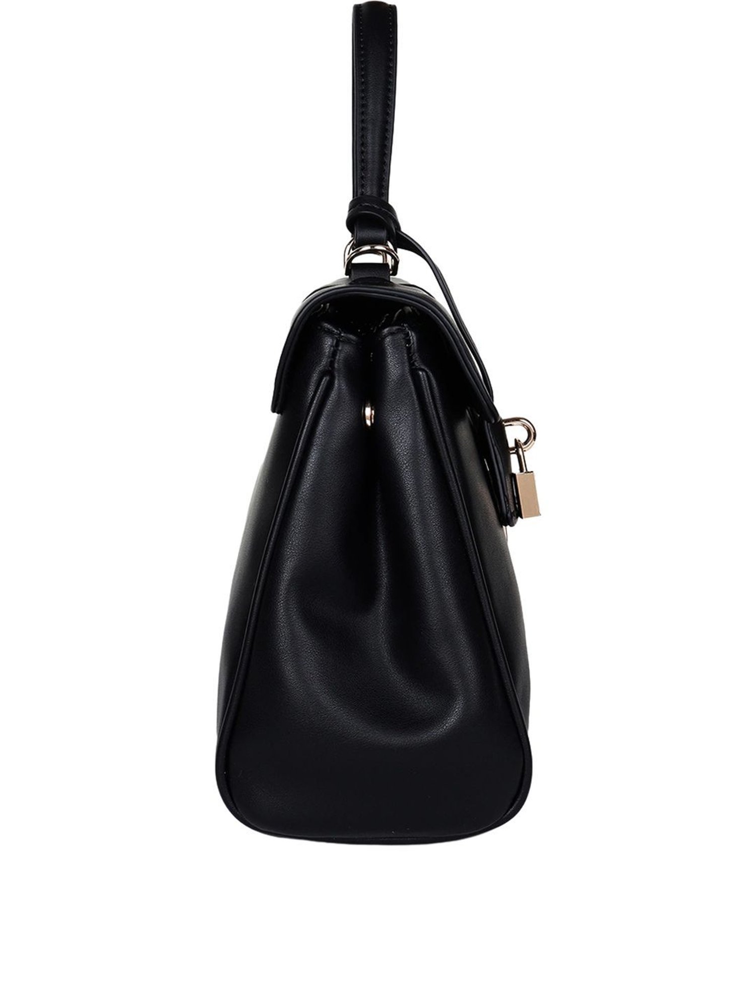 Carlton London Black Solid Medium Handbag