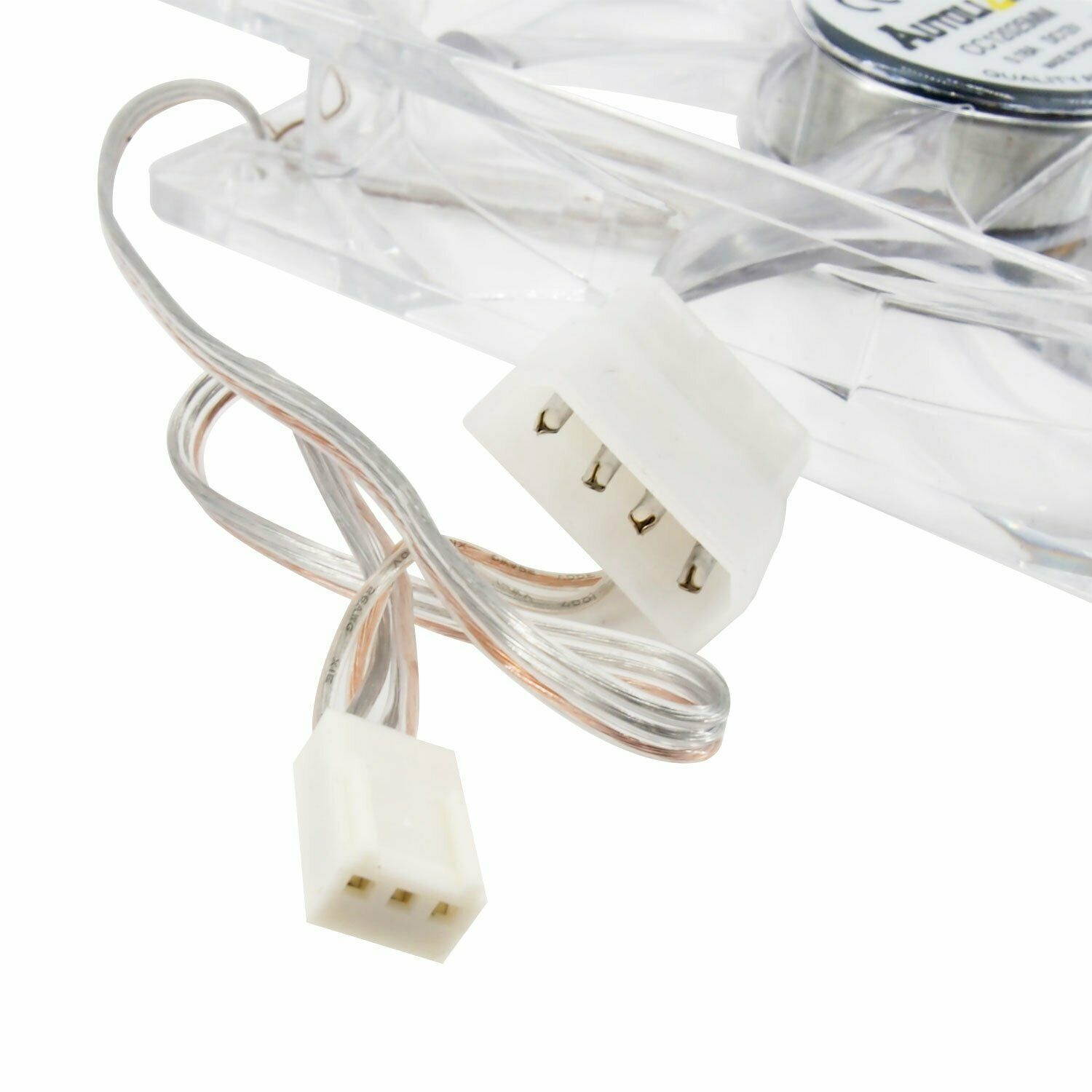 Lots 1/2/4 Quad 4 LED Lights Clear 80mm 120mm PC Computer Case Cooler Fan RGB