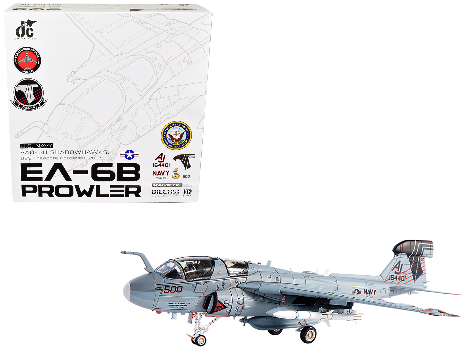 Grumman F-14B Tomcat Fighter Aircraft "VF-103 Jolly Rogers USS George Washington" (2000) United States Navy "Air Power Series" 1/72 Diecast Model by Hobby Master