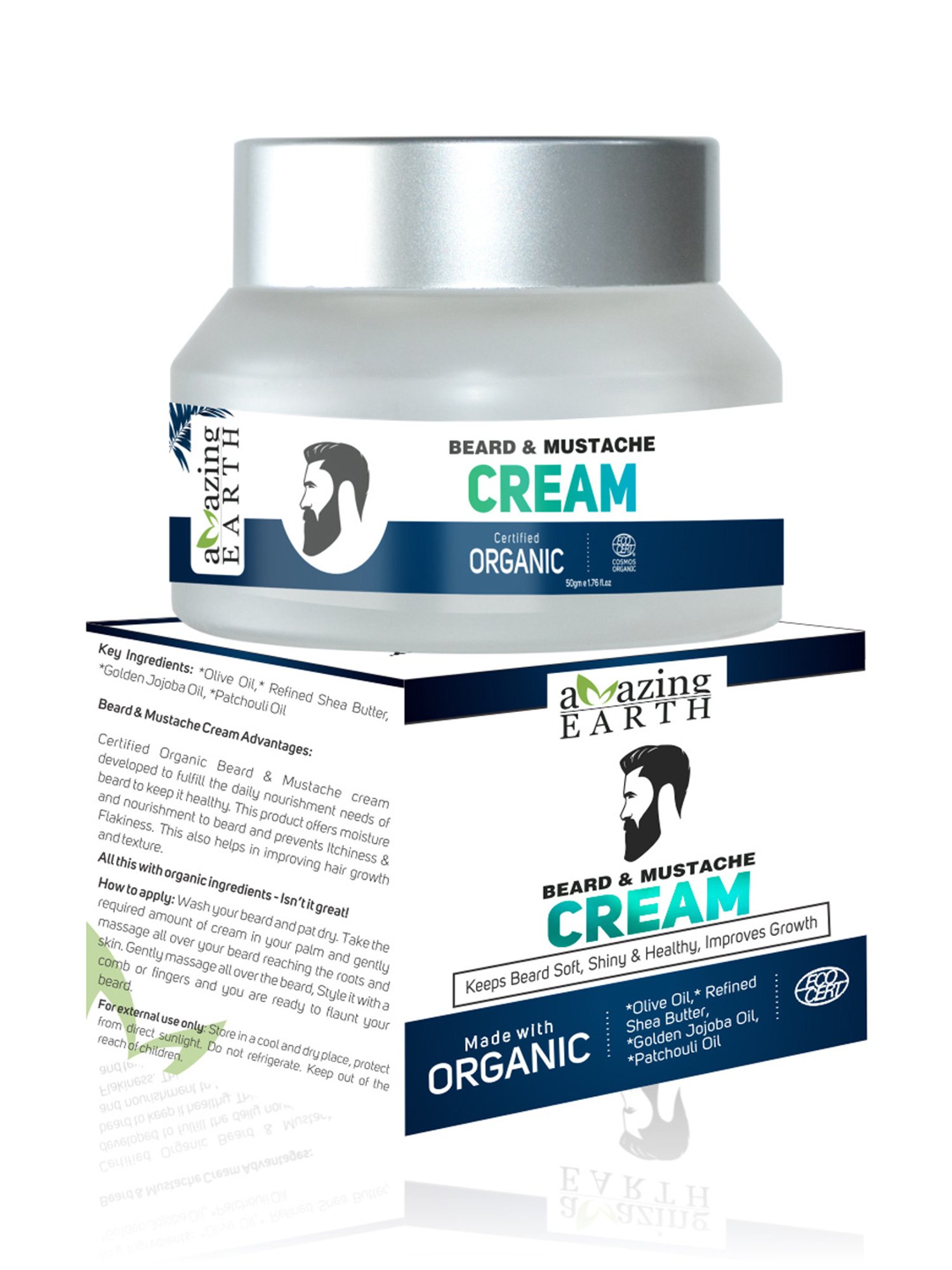 Amazing Earth Beard And Mustache Cream - 100 gm