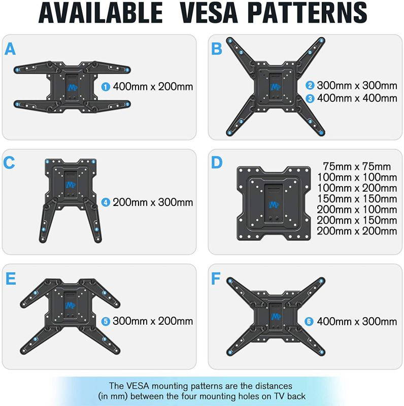 Mounting Dream Full Motion TV Wall Mount for 26"-55" TVs Strong Articulating TV Bracket