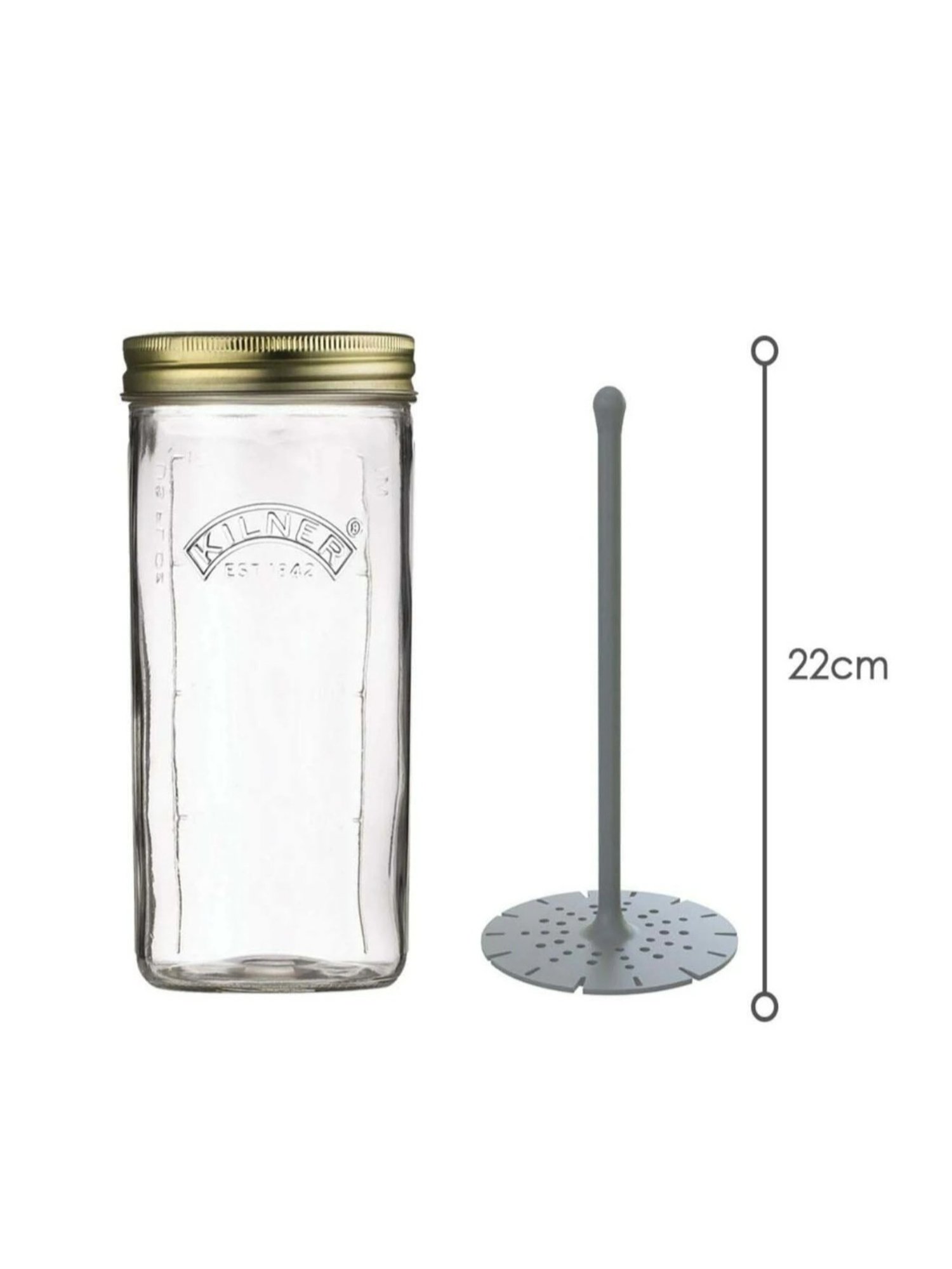 Kilner Transparent Glass Pickle Jar with Lifter - 1 L