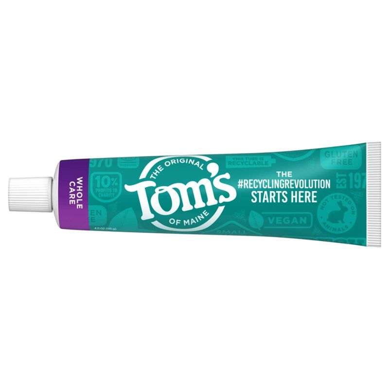 Tom's of Maine Whole Care Peppermint Toothpaste - 2pk/4oz