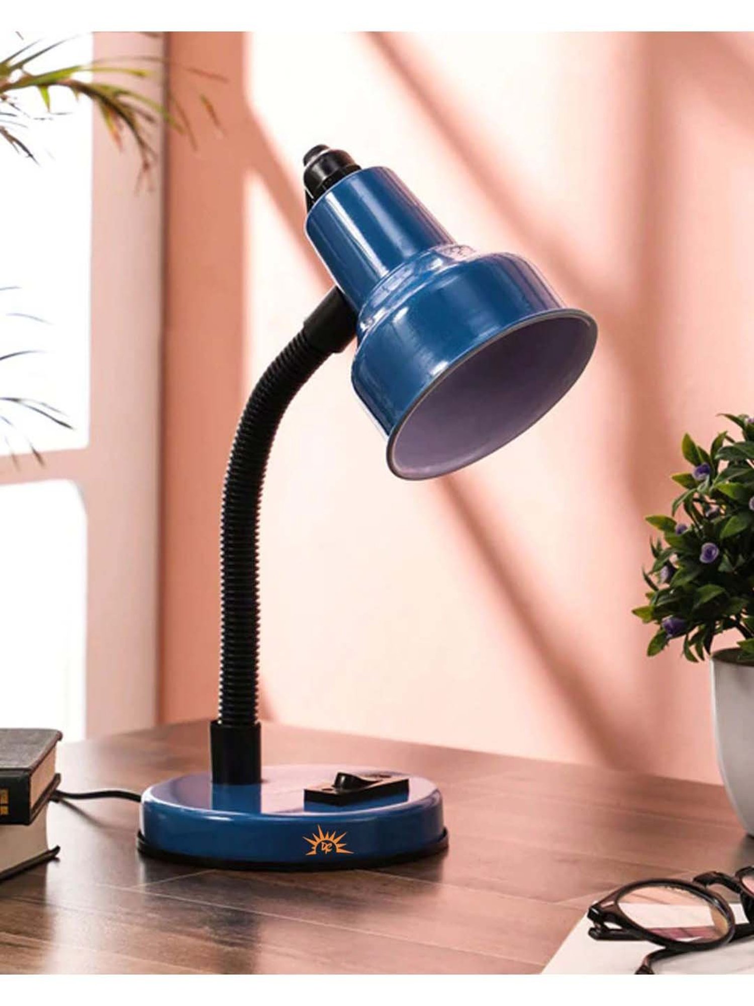 DecorativeRay Blue Iron Study Table Lamp - Set of 1