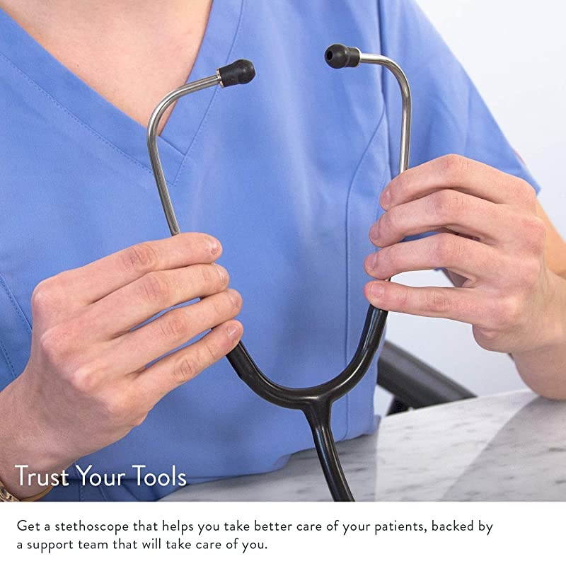 DualHead Stethoscope Classic Design for Routine Physical Assessing Basic Heart and Lung Examinations Black Steel