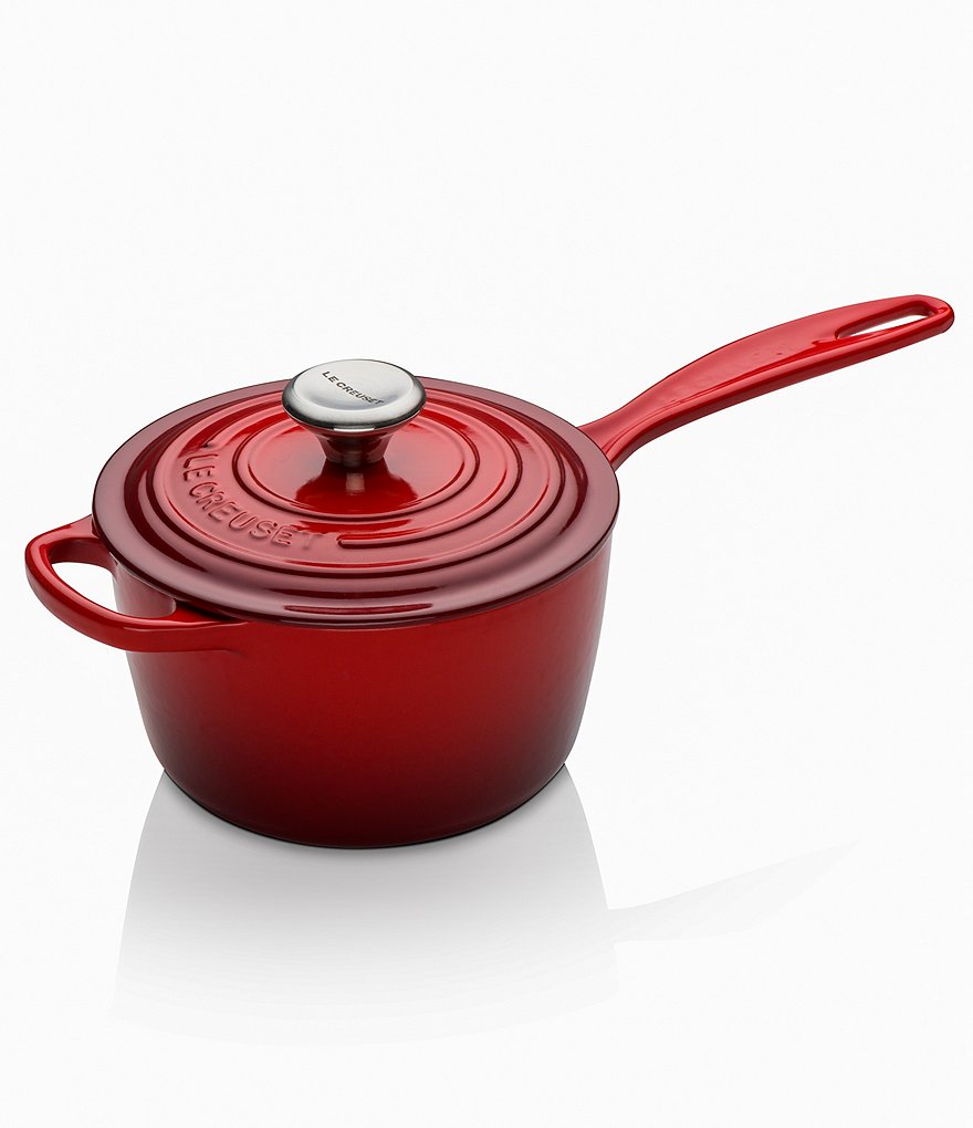 Le Creuset Signature 1.75-Quart Enameled Cast Iron Saucepan with Stainless Steel Knob