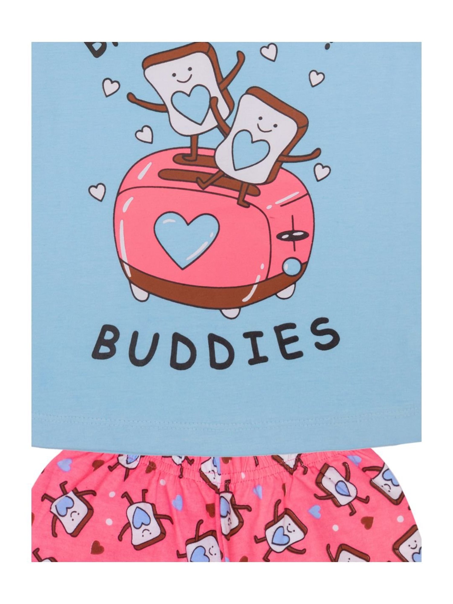 Todd N Teen Kids Blue Cotton Printed T-Shirt & Capris