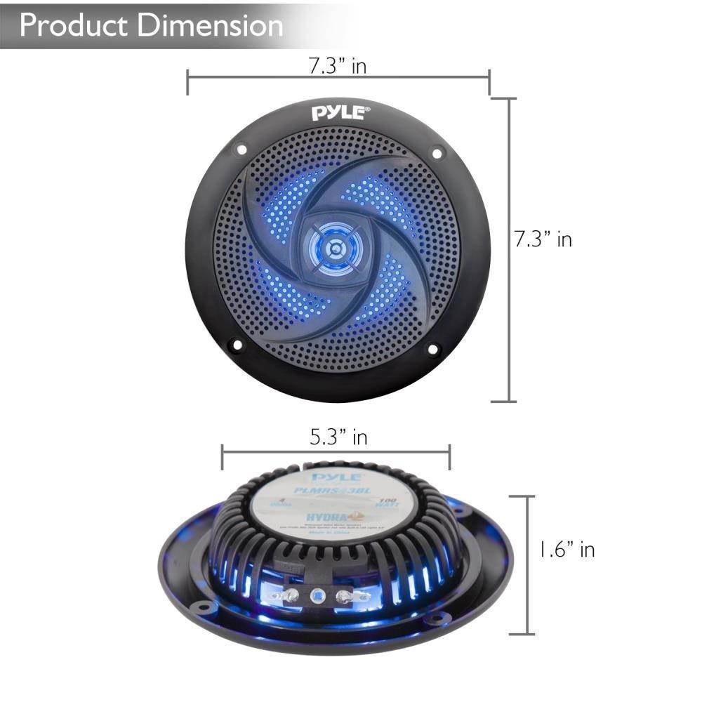 Pyle PLMRS63BL 6.5 in. Waterproof Rated Marine Speakers - 240 Watt