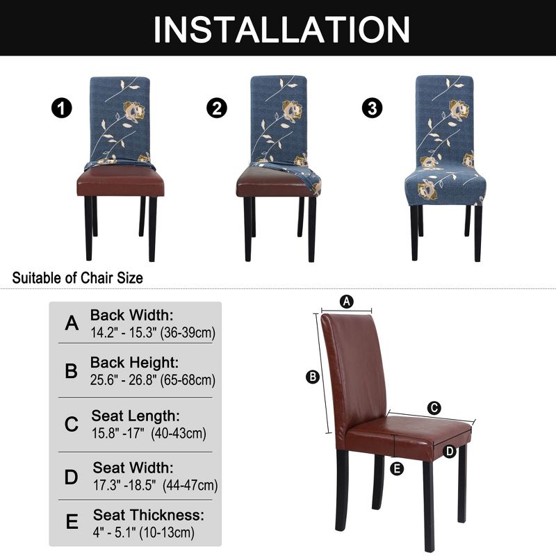 1 Pc Polyester Stretch Dining Chair Slipcovers Multicolored  - PiccoCasa