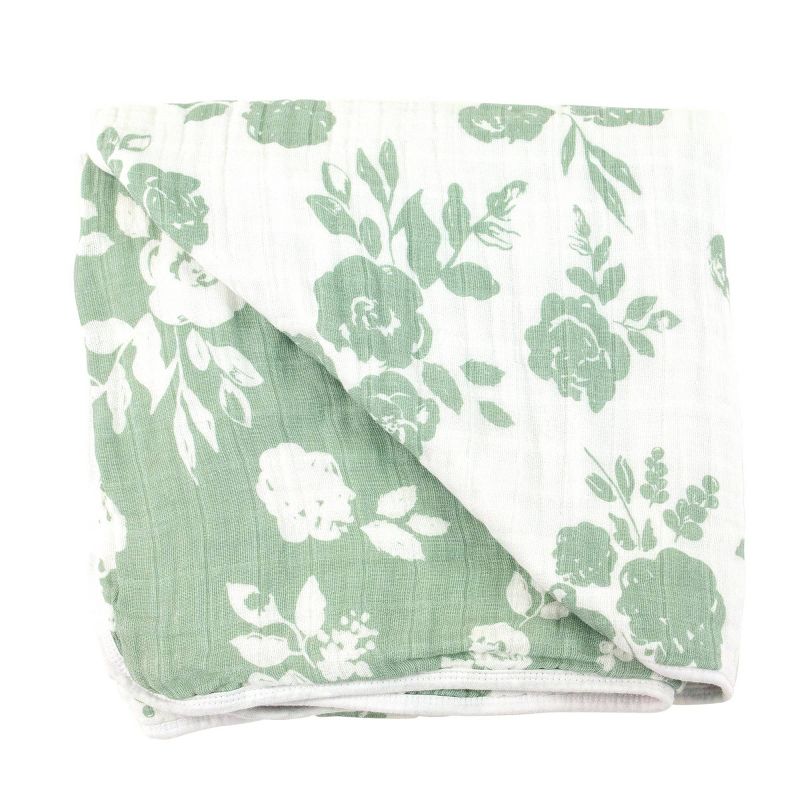 Bebe au Lait Muslin Snuggle Blanket Vintage Floral - Modern
