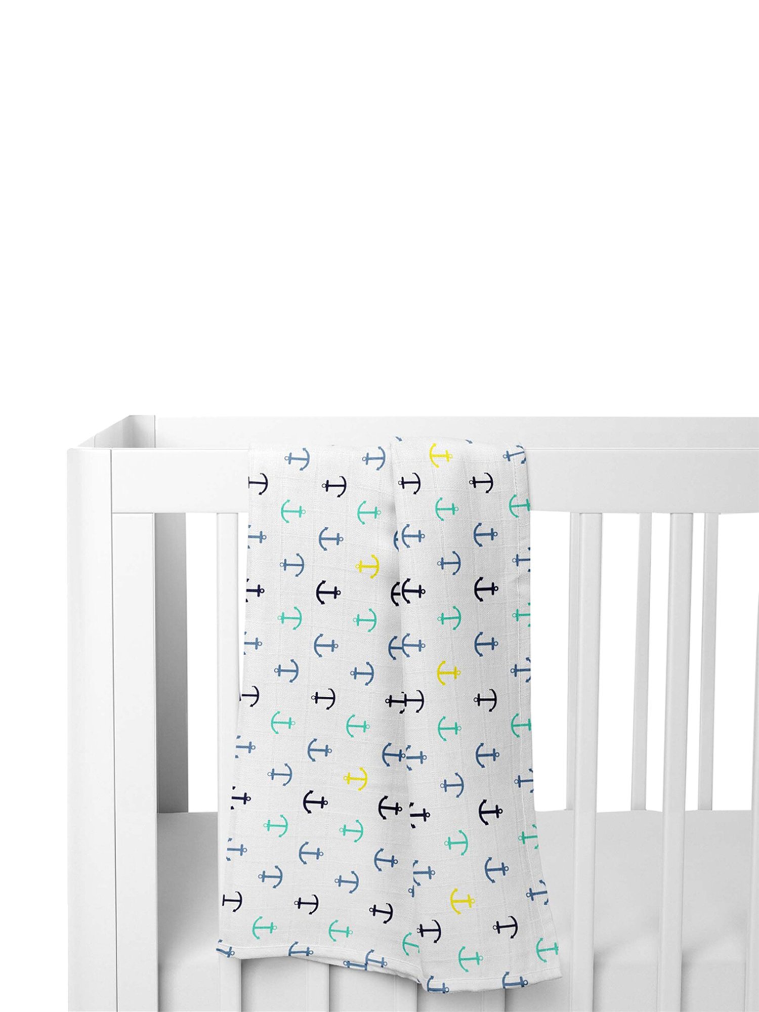 Haus & Kinder Printed Multicolor 40 TC Cotton New Born Swaddle Wrap - Set of 5