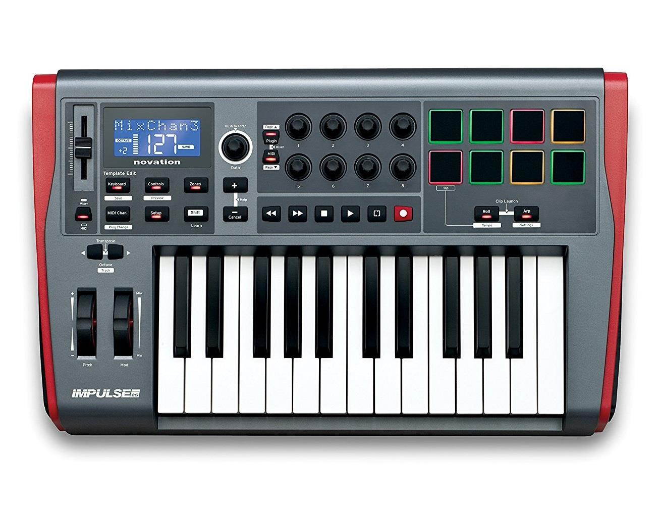 Novation Impulse 25 USB Midi Controller Keyboard, 25 Keys