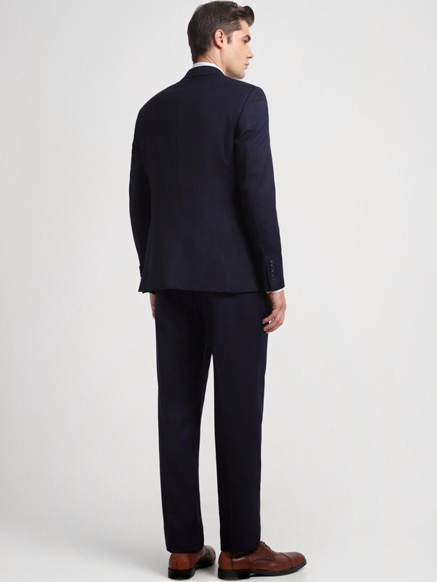 Allen Solly Navy Slim Fit Three Piece Suit