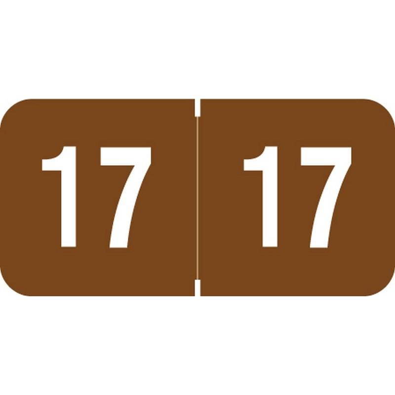 Traco Compatible "17" Yearband Labels, Laminated Stock 1-1/2" x 3/4" - 500 per Roll