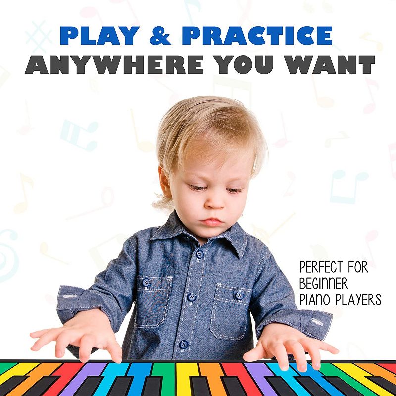 Sunny & Fun 37-Key Roll-Up Piano with Speaker | Battery Operated Portable Electronic Keyboard with 10 Instrument Sounds, 8 Demo Songs, Play-Along Mode, USB Cable & Carry Case