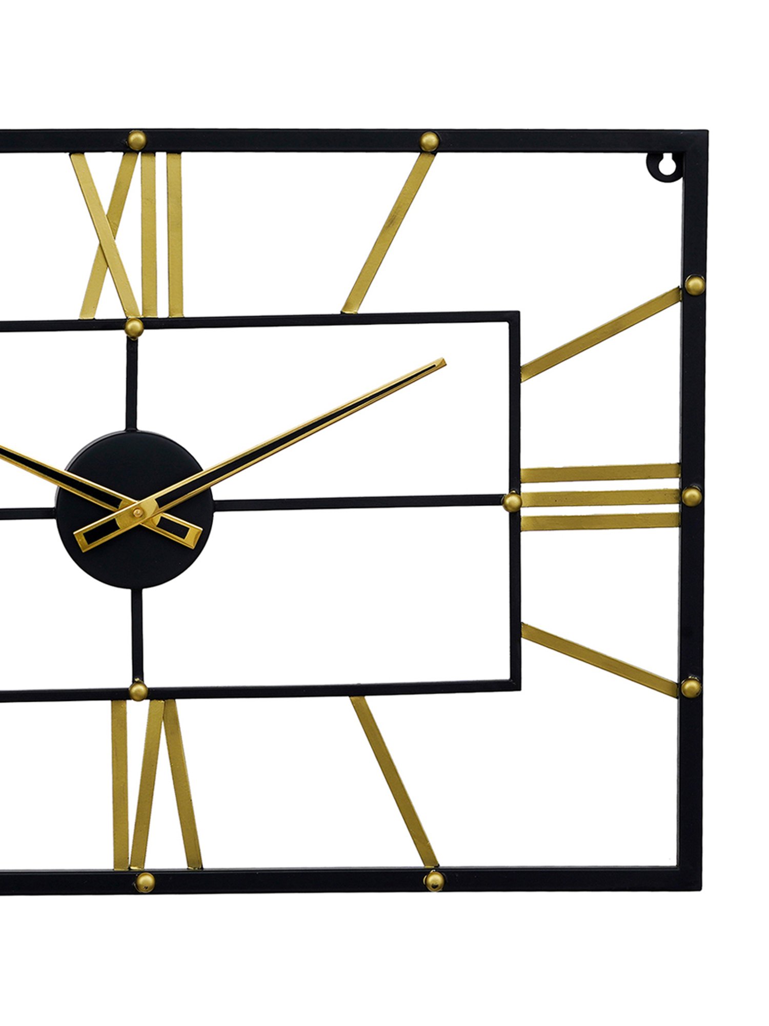 CHRONIKLE Elegant Black & Gold Iron Wall Clock