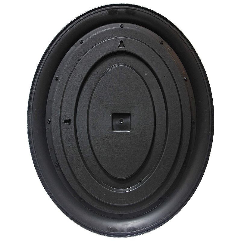 Infinity Instruments Traditional Antique Decorative 30-Inch Bead Framed Sonore Oval Wall Hanging Mirror, Black