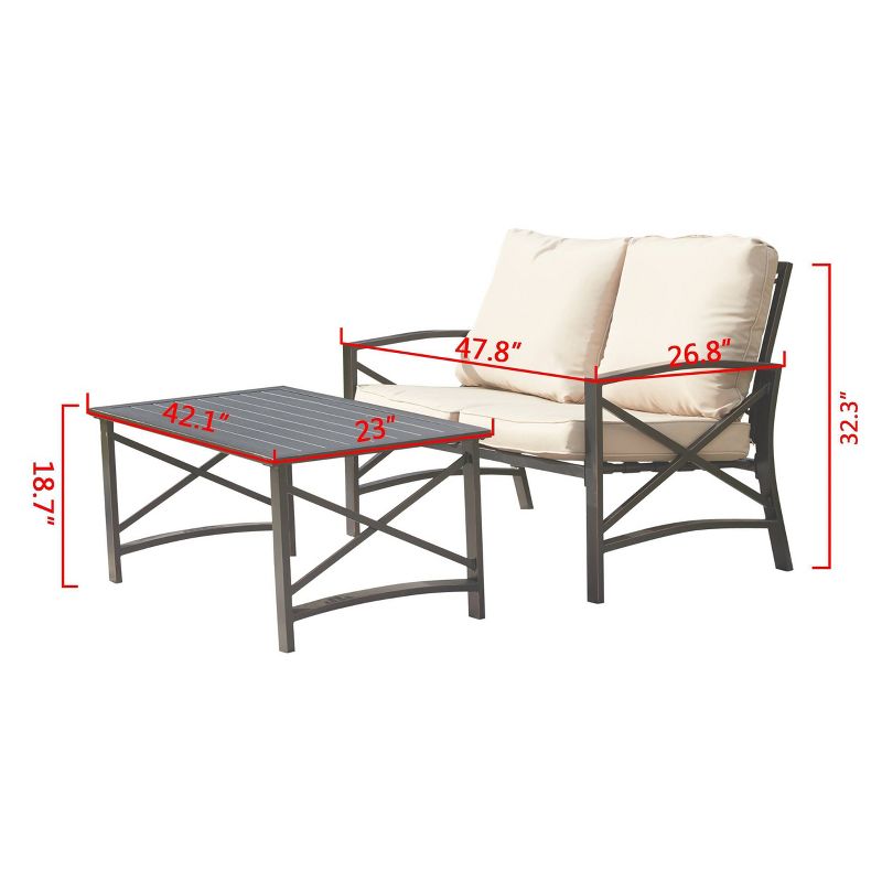 3pc Loveseat Patio Seating Set - Patio Festival