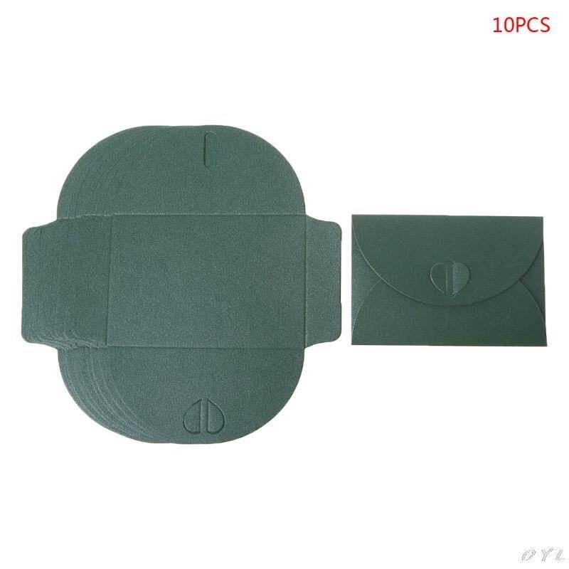 10pcs Blank Mini Heart Buckle Retro Paper Envelopes Wedding Party Invitation Envelope For Letter Greeting Cards