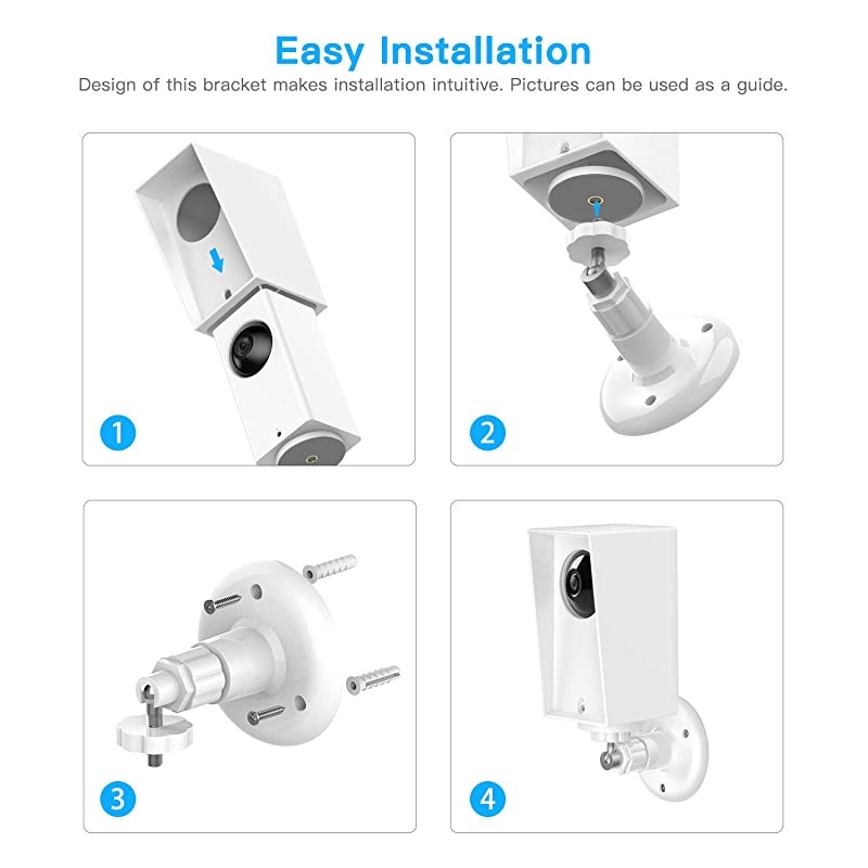 with Wyze Cam Pan Wall Mount, Weather Proof Anti-Sun Glare and UV Protection Outdoor/Indoor Adjustable Bracket with Protective Skin Case for Wyze Cam Pan 1080p Security Camera