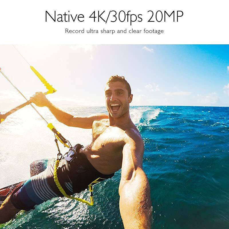 V50 Pro Native 4K30fps 20MP WiFi Action Camera with EIS Touch Screen 100 feet Waterproof Camera Web Camera Support External Mic Remote Control Sports Camera with Helmet Accessories Kit