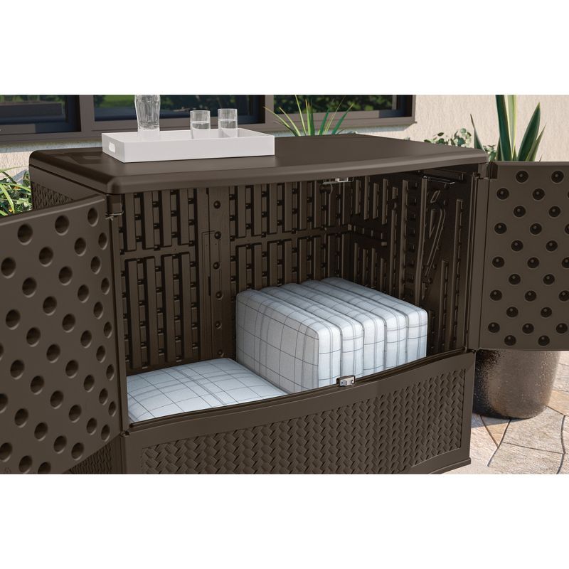 Resin Wicker Storage Buffet - Brown - Suncast