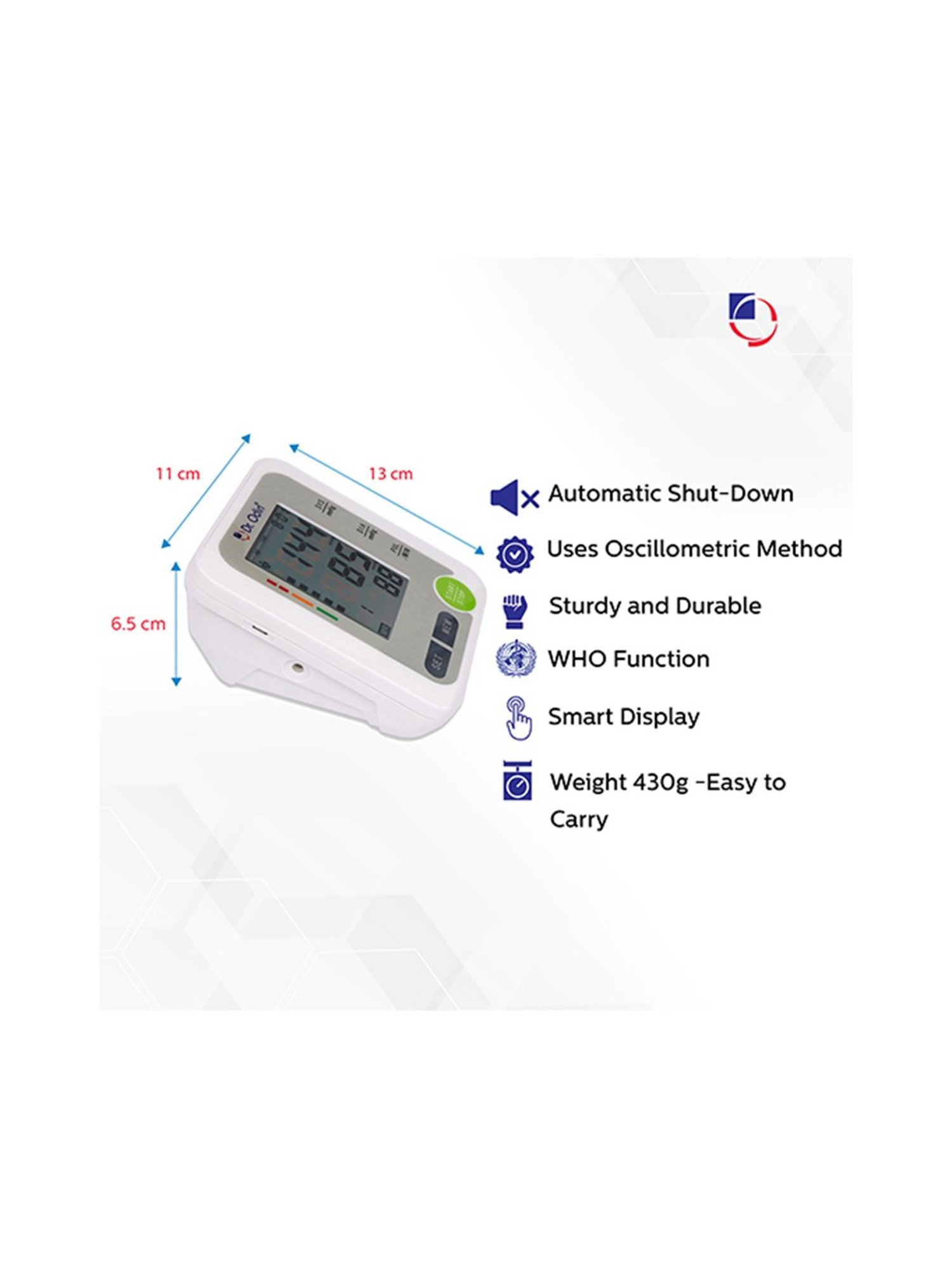 Dr. Odin BSX516 Fully Automatic Digital Blood Pressure Monitor (White)