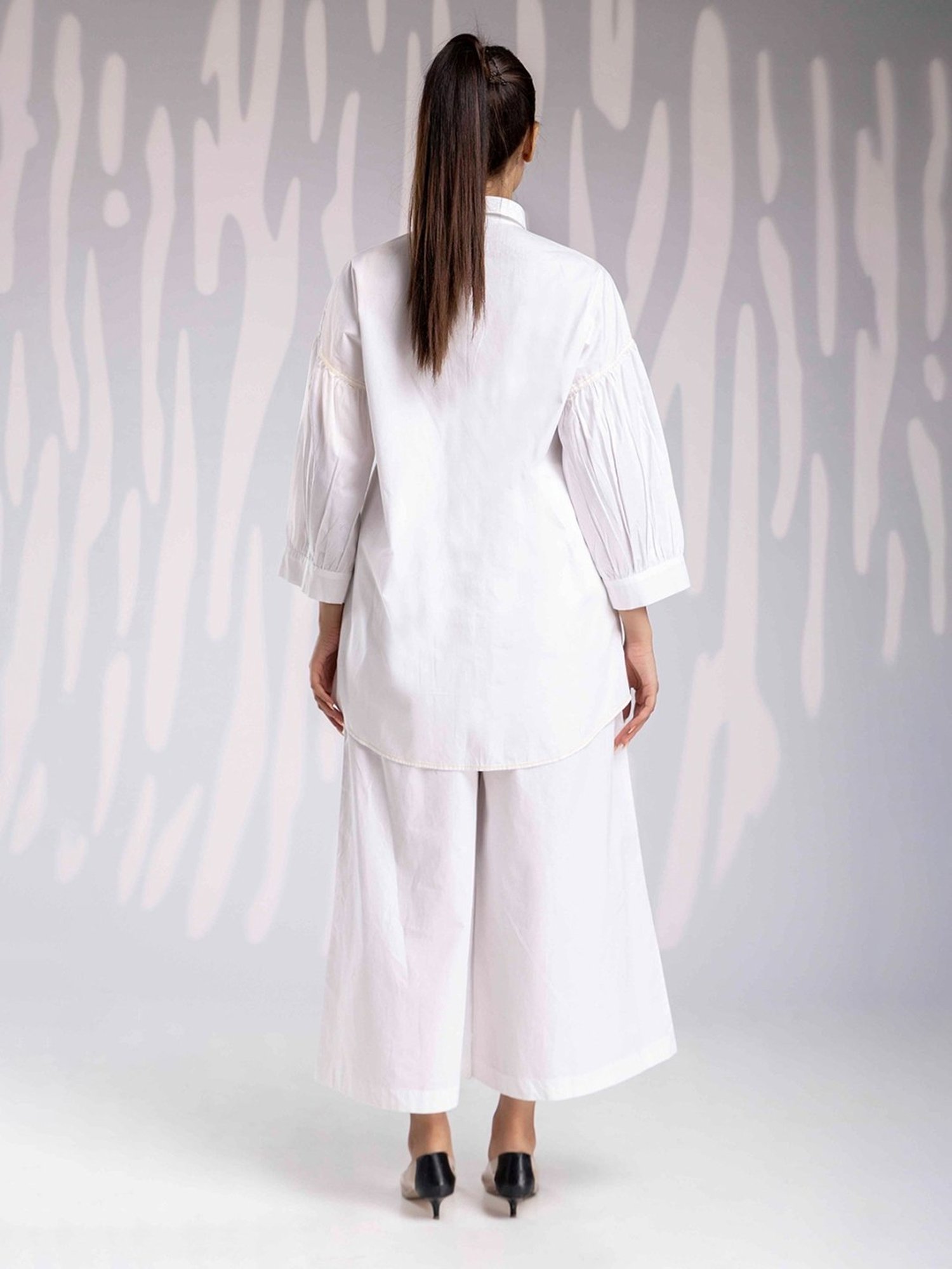House of Manaa White Hom Allure Shirt with Pant