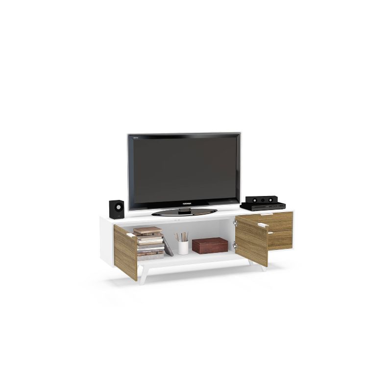 70" Fairfield Tv Stand White and Walnut - Chique